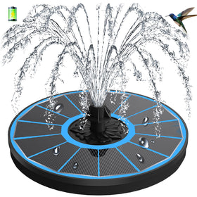 GAIZERL solar fountain with glass panel enhances energy efficiency for a serene garden display.