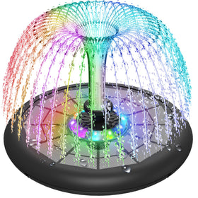 GAIZERL UFO-style glass solar panel powers a bright daytime fountain display