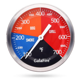 Galafire 3-3/16 inch BBQ gauge with large dial for quick readings.