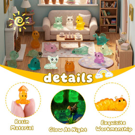 GALAOMA luminous dinosaurs brighten mini landscapes for imaginative displays.