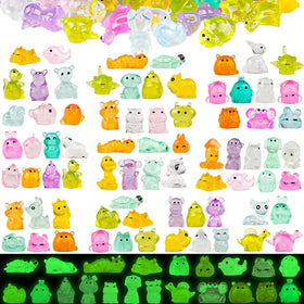 GALAOMA 120pcs luminous ducks glow after sun exposure, ideal for fairy garden accents.
