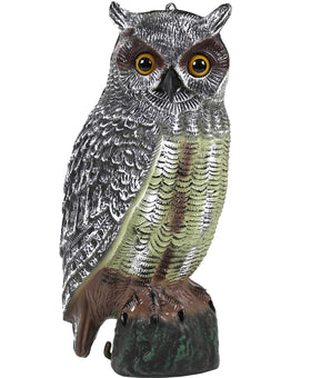 Galashield Owl Decoy garden owl statue, 16.5 inches tall, helps deter birds in outdoor spaces.