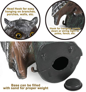 Galashield Owl Decoy suited for garden, orchard, barns, and property borders.