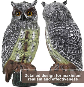 Galashield Owl Decoy sturdy base fills with sand to ensure stable placement.