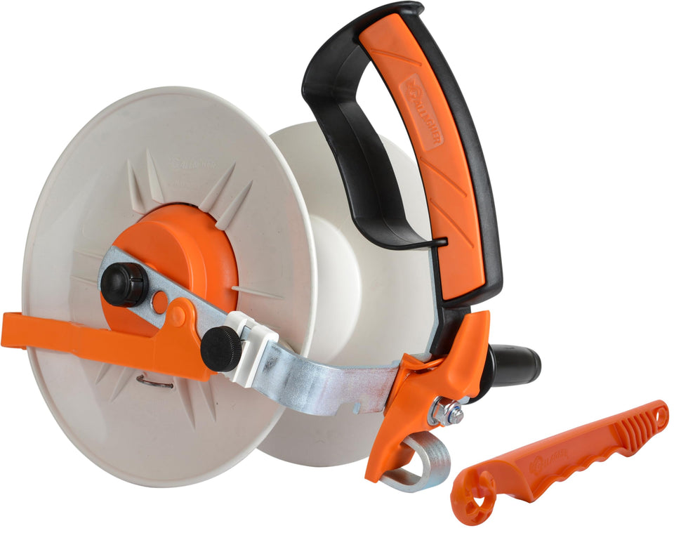 Gallagher Electric Fence Reel with 3:1 gearing enables fast, secure fence setup in the field.