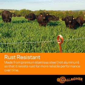 Gallagher portable fence reel setup demonstrates easy wind-in, wind-out operation.