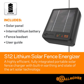 Gallagher S12 portable unit with solar input and dial for easy field setup
