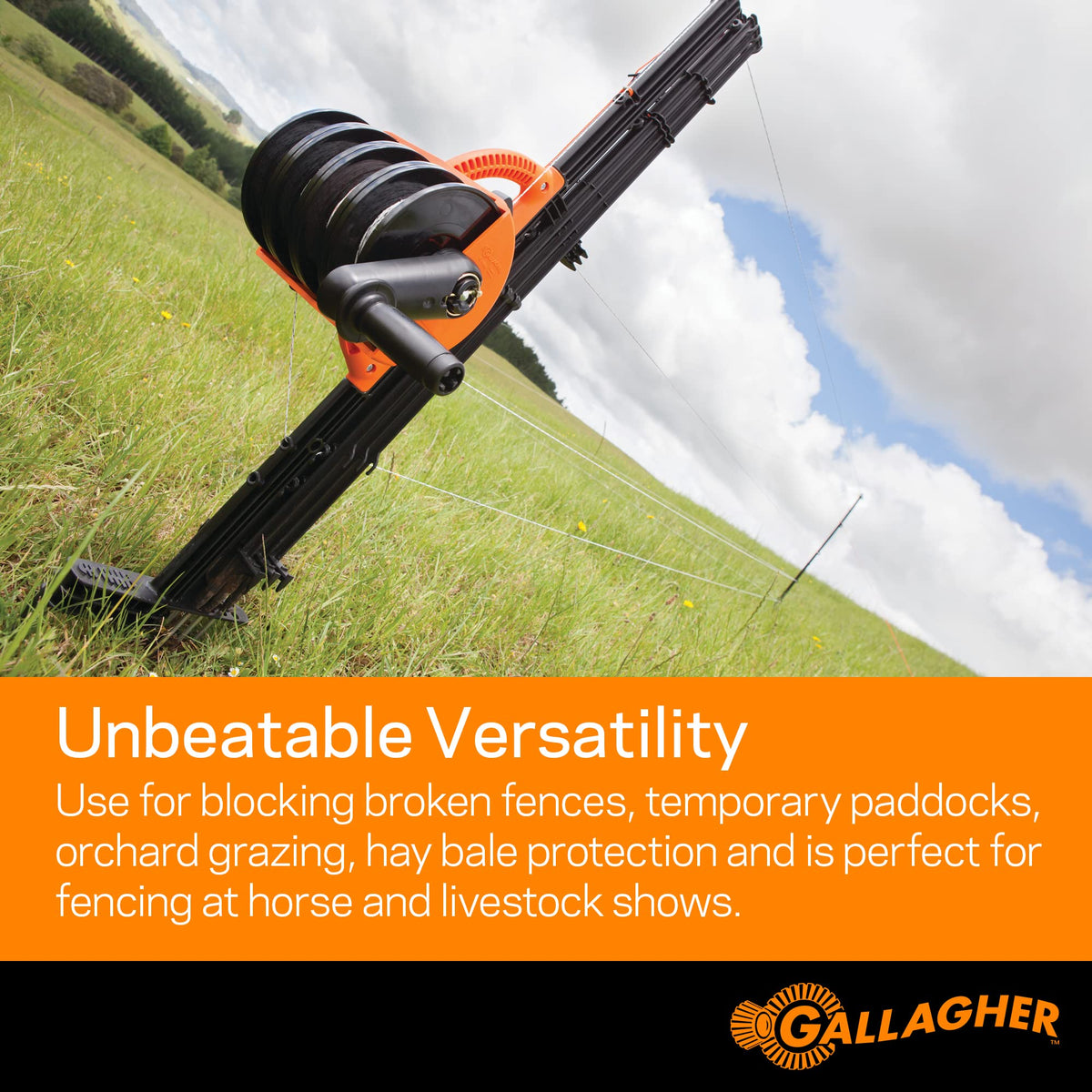 Gallagher Smart Fence 2 quick-install setup enables temporary paddocks during events.