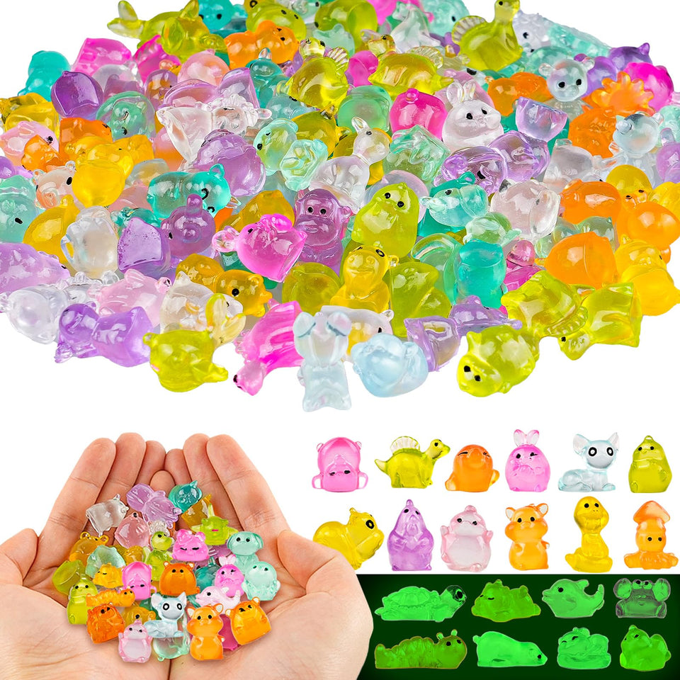 GALAOMA 200pcs multicolor glow ducks resin figures for magical night decor
