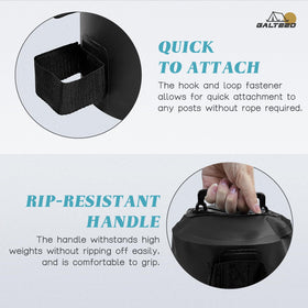 GALTEED leg weights with straps enable quick, secure canopy anchoring.