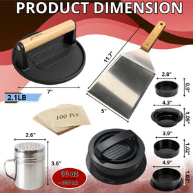 Gamalou 3in1 burger press patty maker shapes uniform patties.