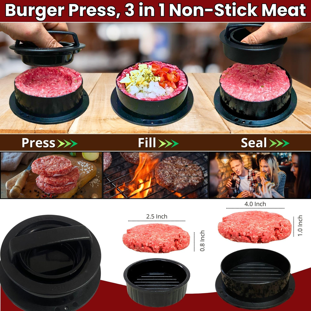 Gamalou burger press griddle set compatible with Blackstone and Traeger