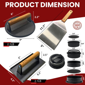 Gamalou 8.2x4.3-inch rectangular press shapes burgers evenly