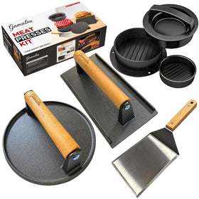 Gamalou 7-inch round burger press in action for even sear