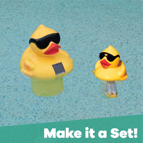 Derby Duck lights up at dusk, adding ambiance during chlorination