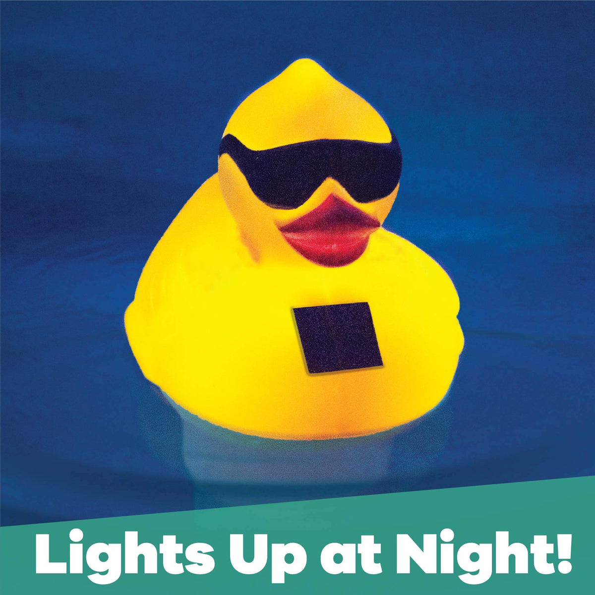 Solar panel charges the GAME chlorinator for daytime power and night glow