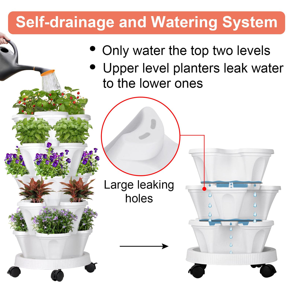 GameXcel stackable planter assembly shows efficient vertical space use.
