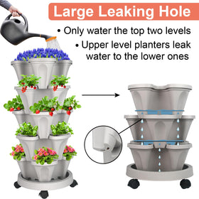 GameXcel Vertical Planter Tower with four lockable wheels for easy repositioning