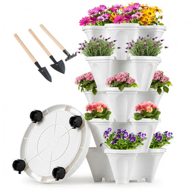 GameXcel vertical planter tower with 5-tier design for compact herb gardens.