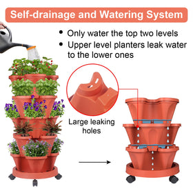 GameXcel Vertical Planter Tower drainage holes promote healthy moisture management.