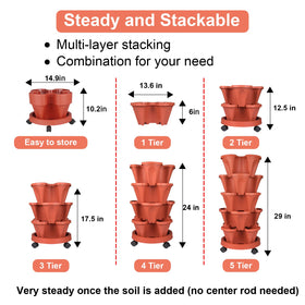 GameXcel Vertical Planter Tower red color adds vibrant garden aesthetics.