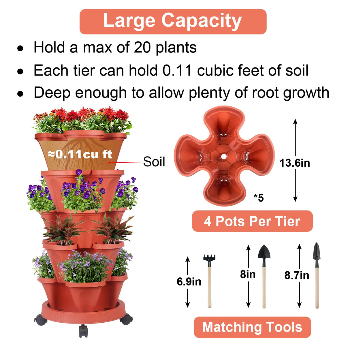 GameXcel Vertical Planter Tower soil boards preserve root health and airflow.