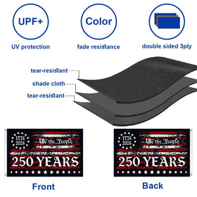 Gamiu heavy-duty polyester flag, weather-resistant for rain, wind, and sun.