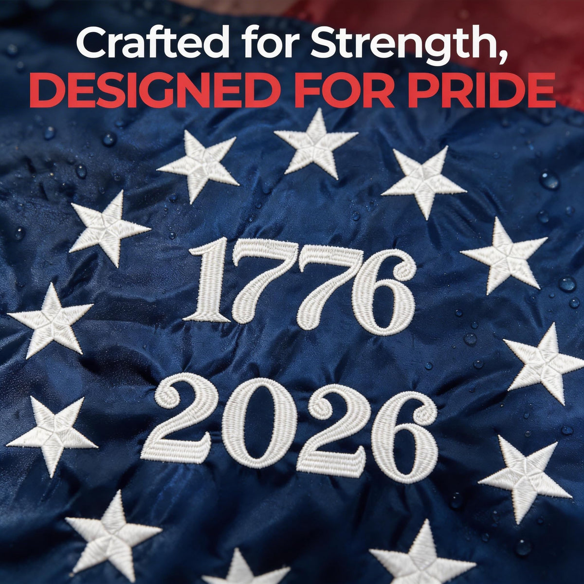 Gamiu embroidered-stars flag highlights durable stitching for lasting appeal