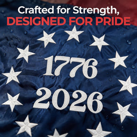 Gamiu embroidered-stars flag highlights durable stitching for lasting appeal