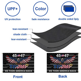 Gamiu Trump flag double-sided 3-ply—clear view from all angles