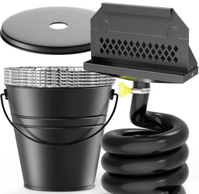 GAMPLAE rear grease drainage system front view shows easy rear attachment for Blackstone grills.