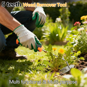 GANCHUN detailed teeth action for effective weed extraction and root lifting.