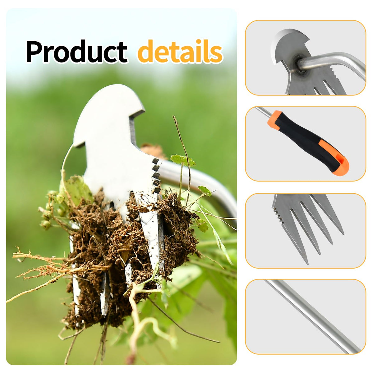 GANCHUN dual-purpose weed tool for digging, loosening soil, and shoveling.