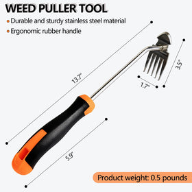 GANCHUN ergonomic rubber-handle weeder designed for comfortable gardening sessions.