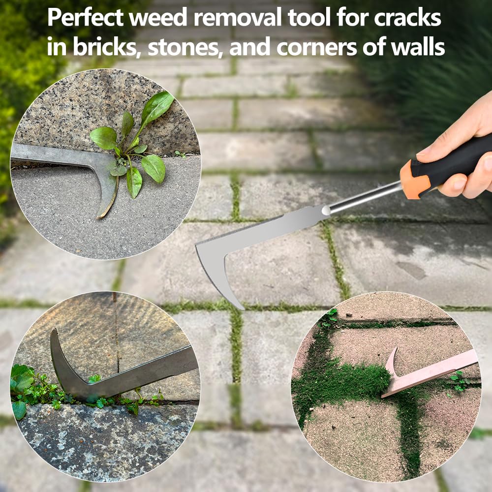 Ganchun rubber-handle weed remover provides comfortable grip during weeding.