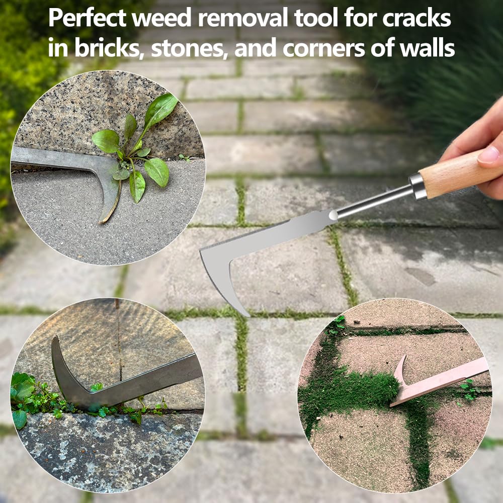 GANCHUN stainless steel blade resists rust and handles heavy weeding.