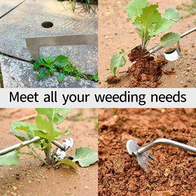 GANCHUN L-shape weeder reaches cracks and tight gaps for thorough removal.