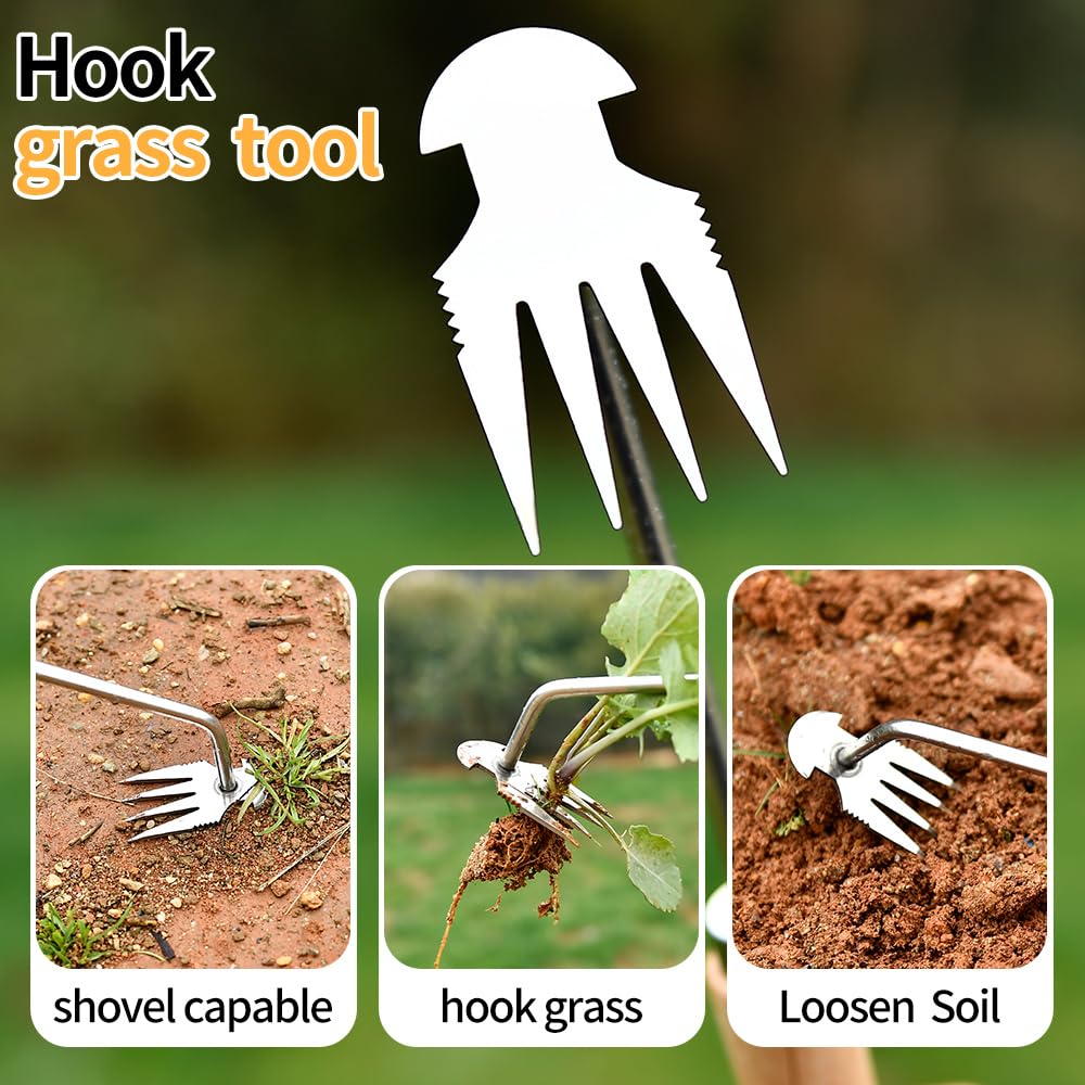 GANCHUN garden tools with pine wooden handles offer comfortable grip.