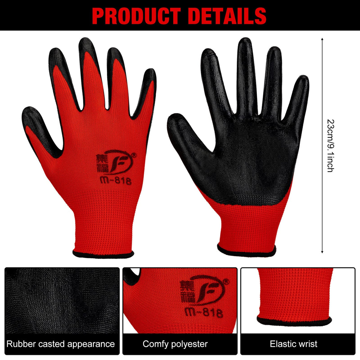 Gandeer breathable rubber-coated gloves provide a secure grip on tools