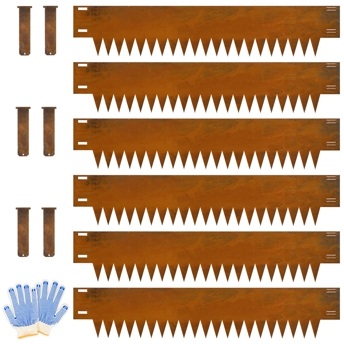 Ganeekiron Cor-Ten steel edging 40-inch pack for durable, corrosion-resistant garden borders.