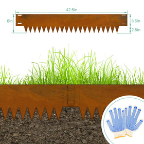 Ganeekiron rust-finish edging pack showcases unique, natural patina option.