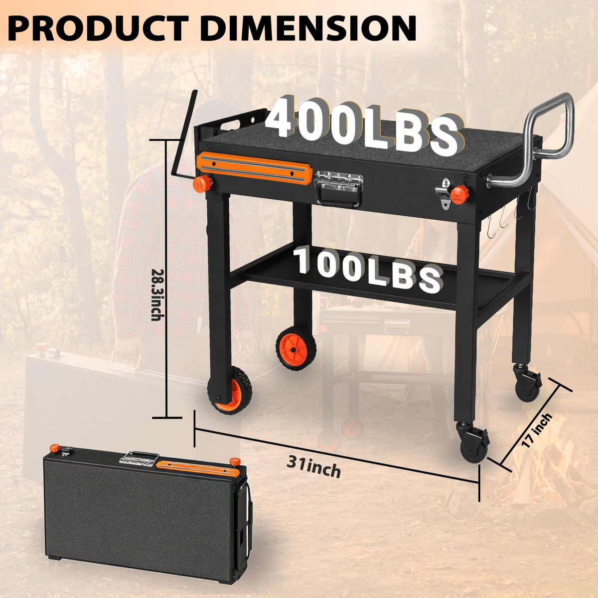 GANGSHELO foldable design with carry handle for easy transport.