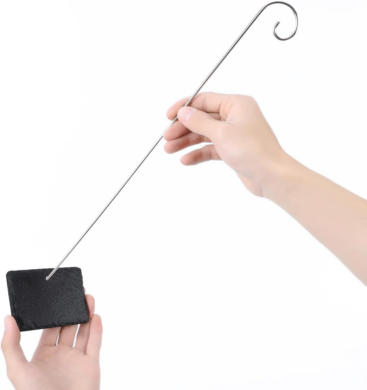 GANPUB silver hooks brighten beds while organizing plant information.