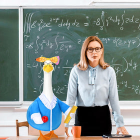 GANSHAYA goose outfit enhances porch, lawn, or garden with playful school-themed charm.