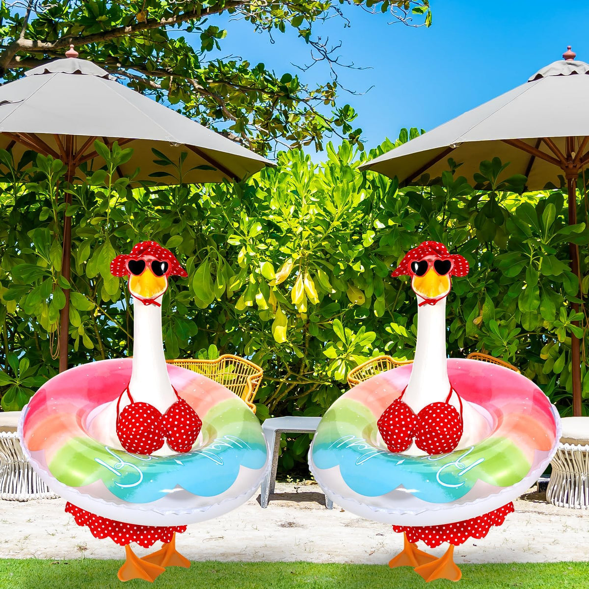 GANSHAYA goose outfit set makes dressing 23-inch statues quick and stylish