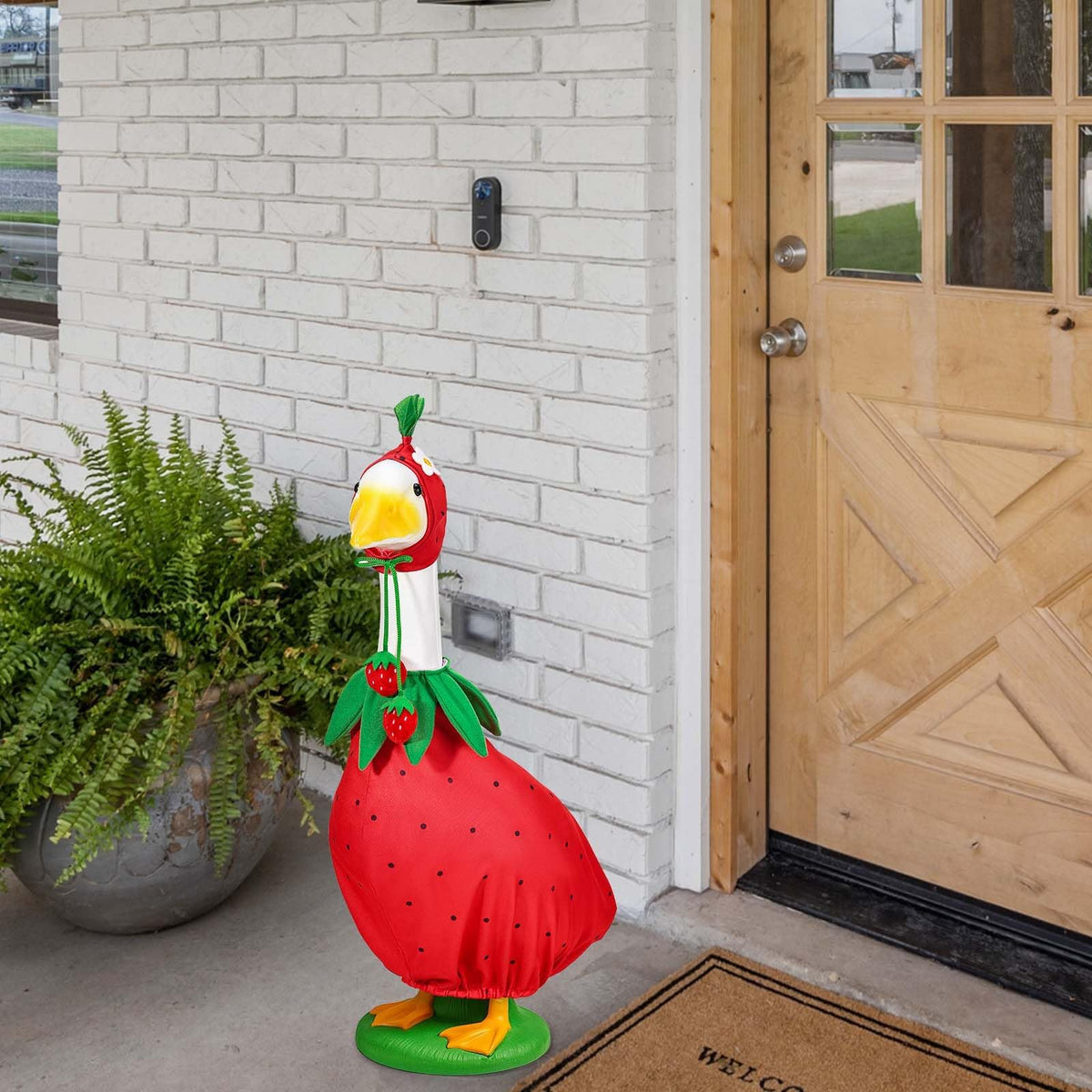 GANSHAYA Versatile strawberry outfit suits lawns, patios, and yard gatherings.