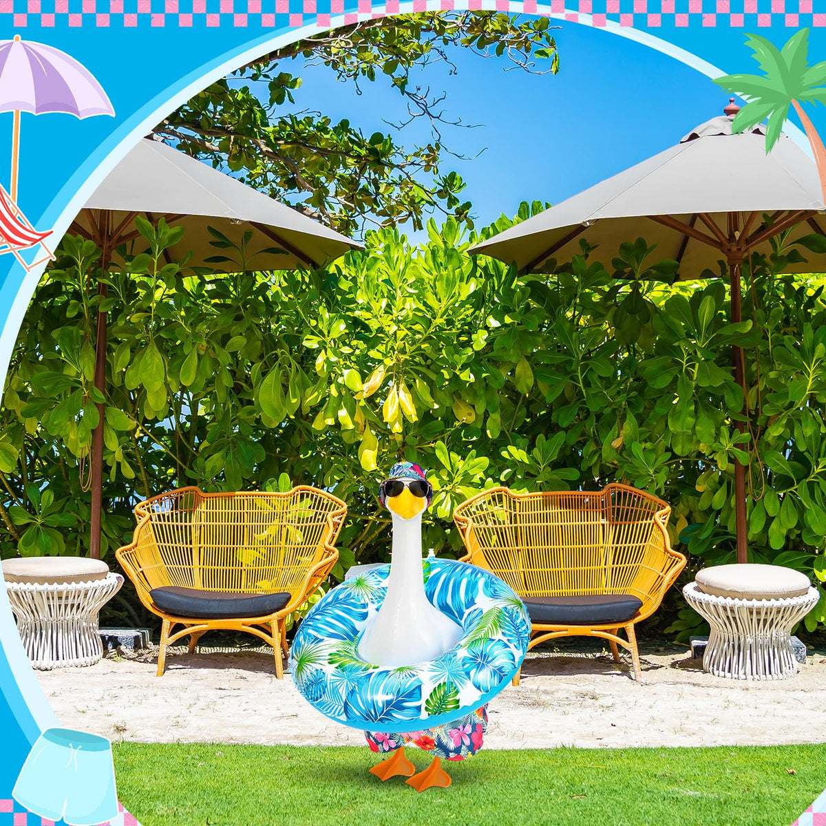 GANSHAYA porch decor setup creates a ready-to-celebrate outdoor scene.
