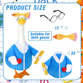 GANSHAYA teacher goose outfit on a 17-inch statue for compact porch decor.