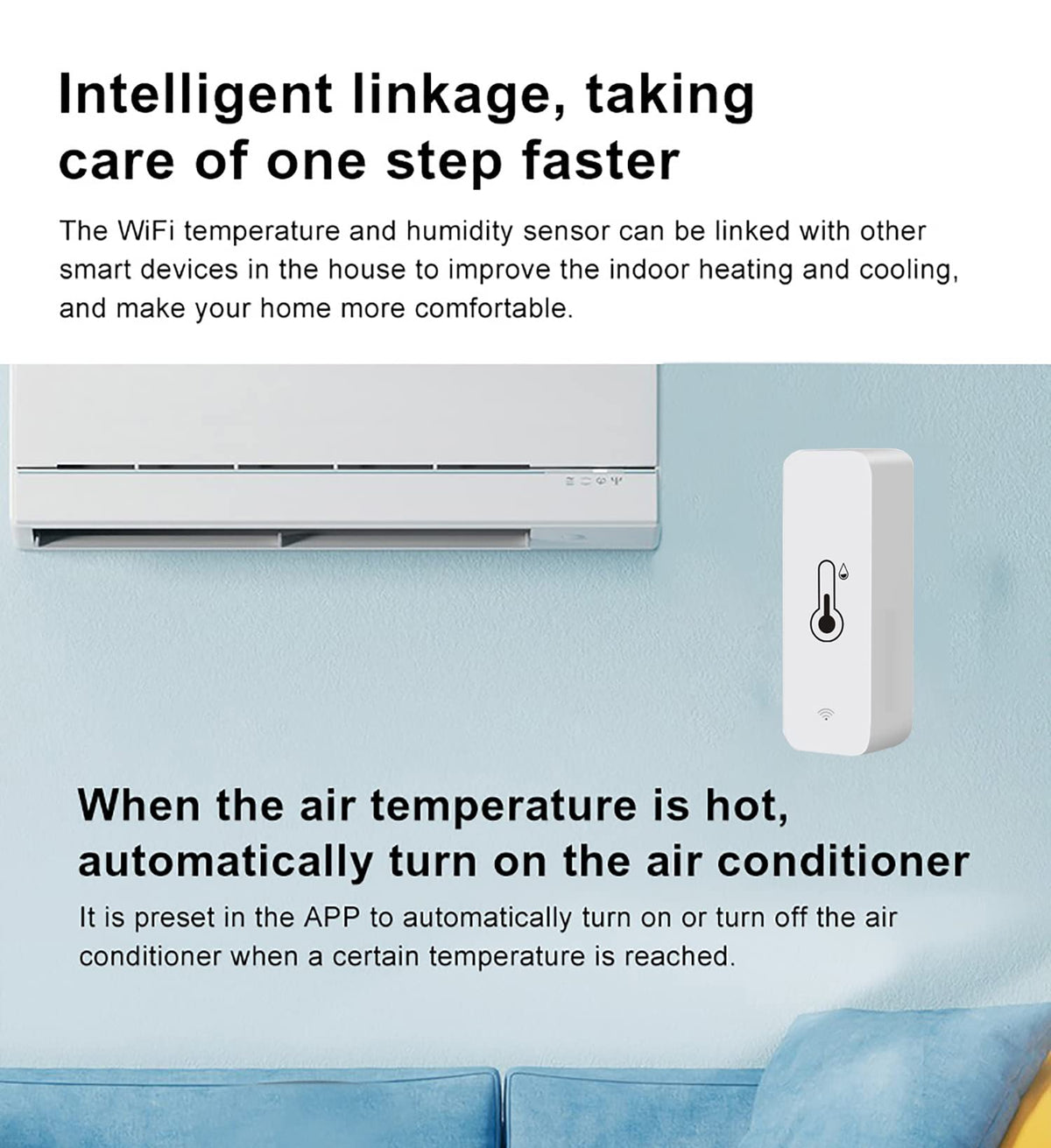 Gaoducash sensor with Alexa compatibility for quick voice room climate checks.