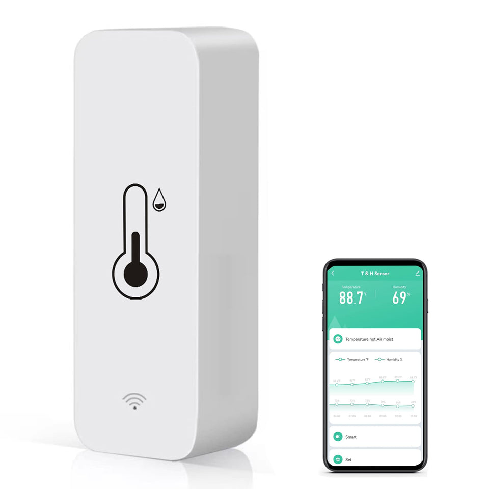 Gaoducash WiFi Temperature Humidity Sensor front view for accurate indoor monitoring.